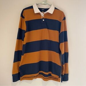 Men's Sonoma Goods For Life®Striped Fleece Rugby Pullover / Size L
